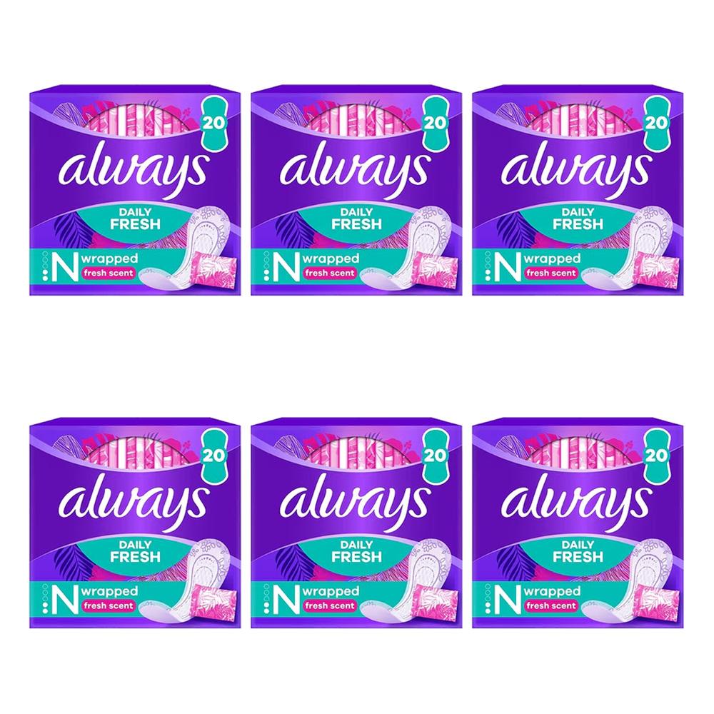 Always Dailies Liners Normal 20 Pack — Case of 6