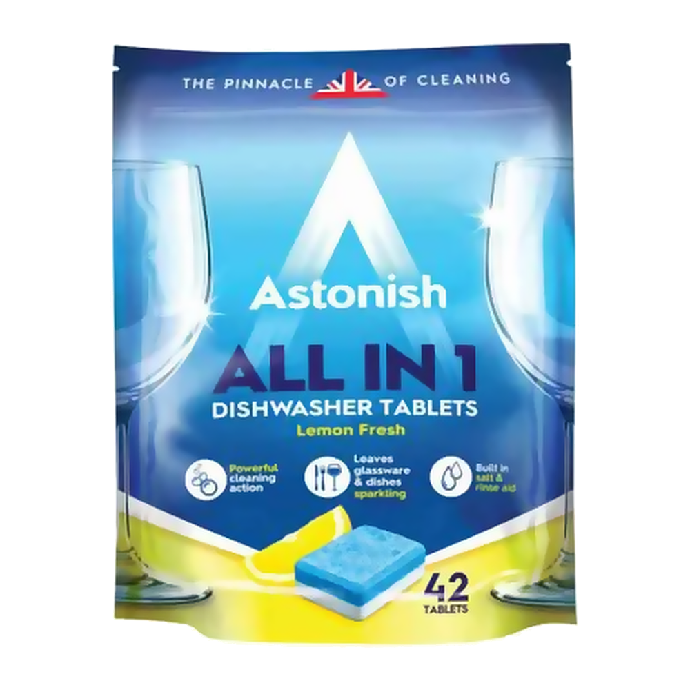 Astonish All In 1 Dishwasher Tablets Lemon 42 Pack — Case of 6