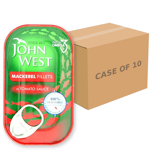 John West Mackerel Fillets in Tomato Sauce 125g — Case of 10