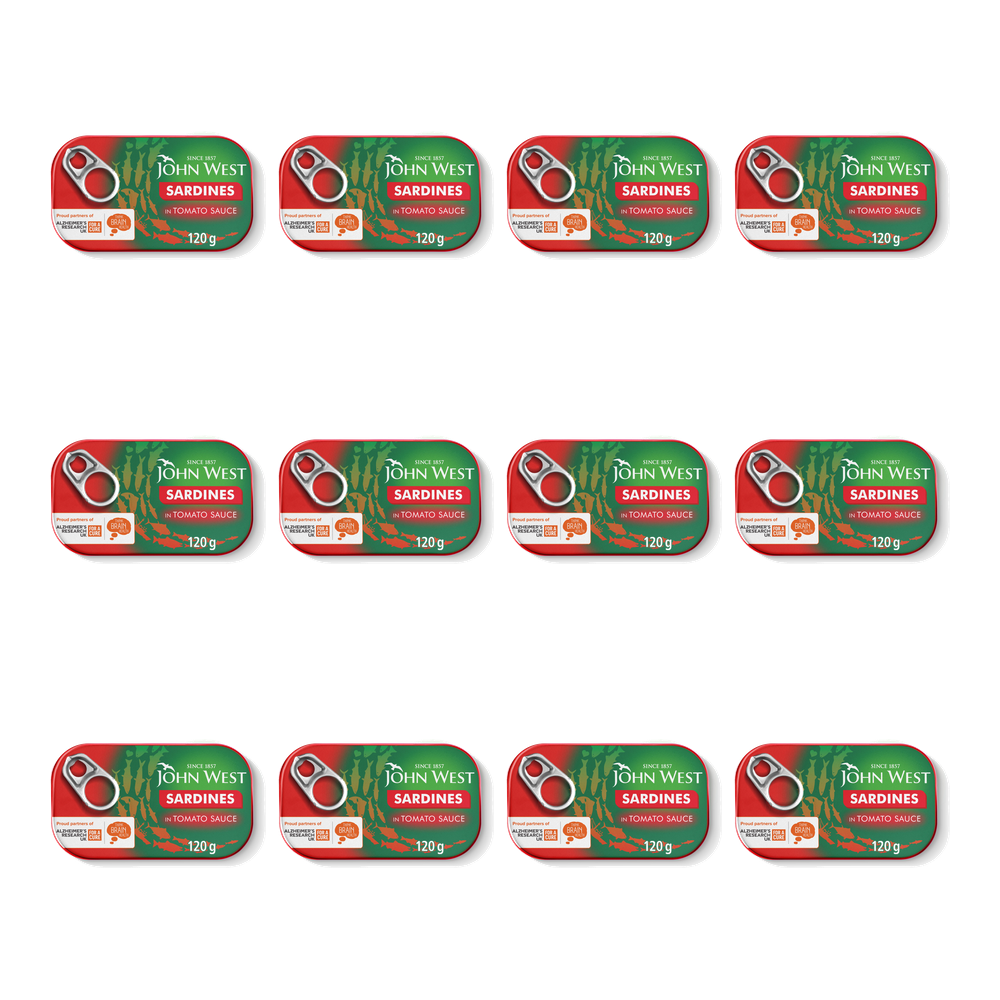 John West Sardines in Tomato Sauce 120g — Case of 12