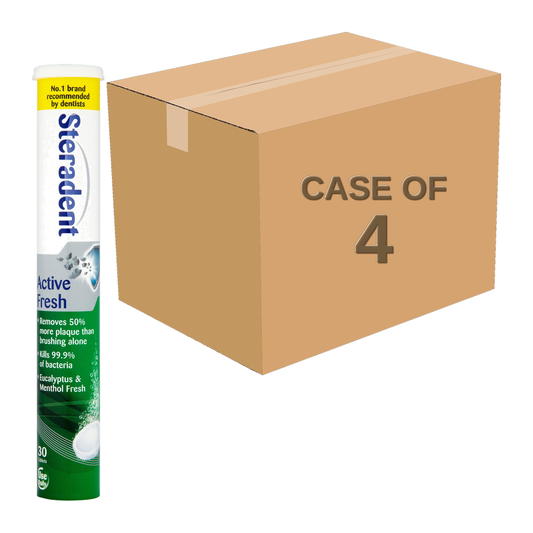 Steradent Active Fresh Denture Cleansing Tablets 30s — Case of 4