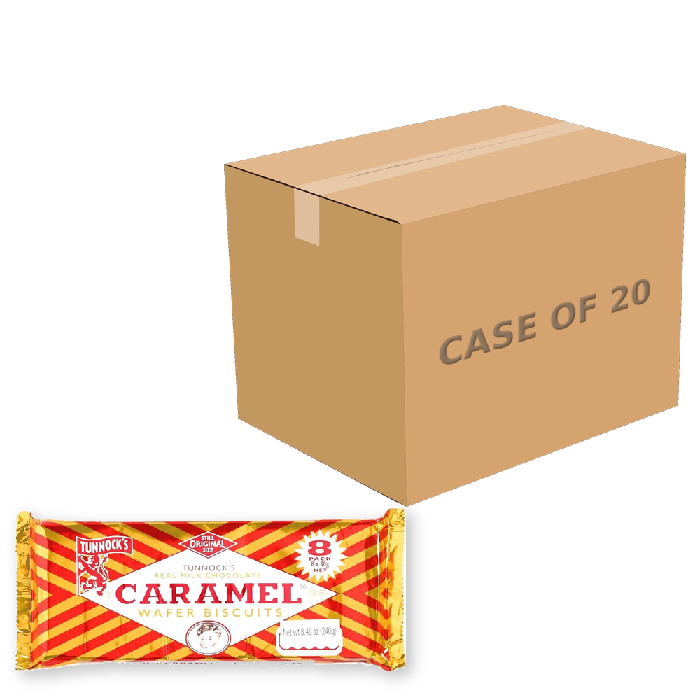 Tunnock's Caramel Wafers 8 Pack — Case of 20
